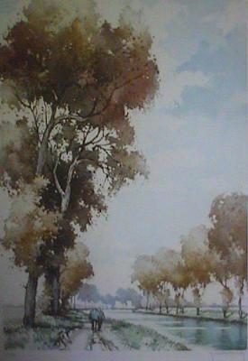 Sample artwork by Roger Hebbelinck (Born 1912), known for painting, etching - View similar artists and auction records
